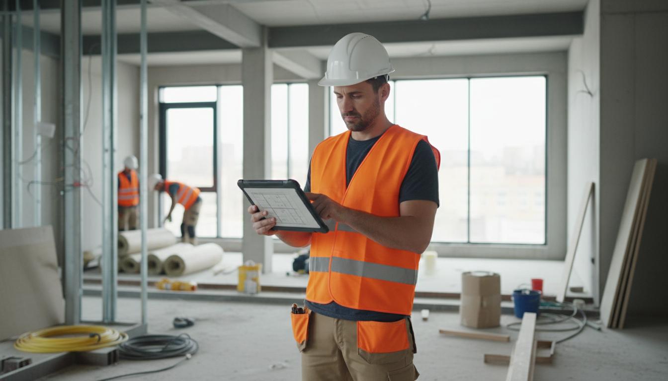 Construction team working on a project